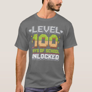 Level 100 dagen school ontgrendeld gaming vel 100t t-shirt