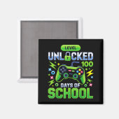 Level 100 dagen school ontgrendeld grappige videog magneet (Voorkant / Achterkant)