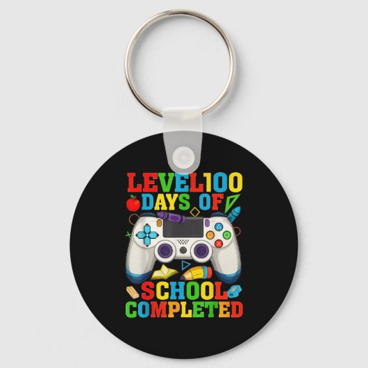 Level 100 dagen school ontgrendeld jongens 100ste sleutelhanger (Voorkant)