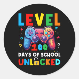 Level 100 dagen school ontgrendeld shirt videospel ronde sticker