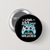 Level 100 Dagen School Ontgrendeld Video Gamer  Ronde Button 5,7 Cm (Voorkant /achterkant)