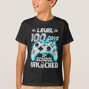 Level 100 dagen school ontgrendeld videogamer t-shirt