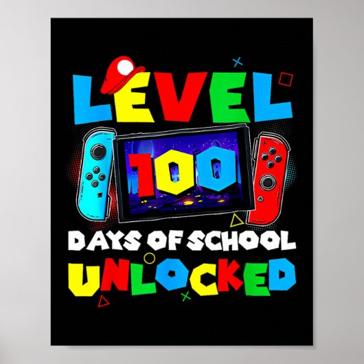 Level 100 dagen school ontgrendelde videogames jon poster (Voorkant)