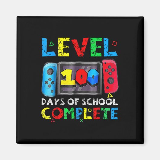 Level 100 dagen van school Complete Gamer Video Ga Magneet (Voorkant)