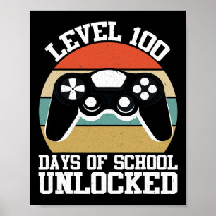 Level 100 dagen van school Complete Gamer Video Ga Poster