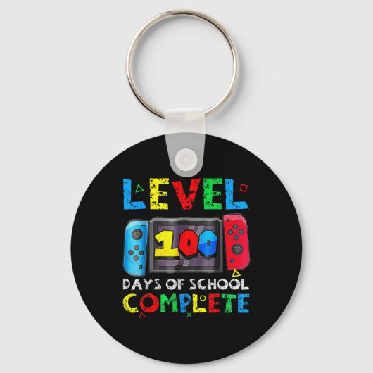 Level 100 dagen van school Complete Gamer Video Ga Sleutelhanger (Voorkant)
