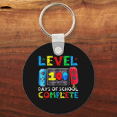 Level 100 dagen van school Complete Gamer Video Ga Sleutelhanger (Voorkant)