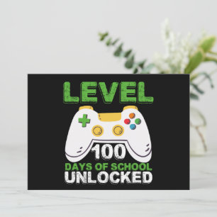 Level 100 Dagen Van School Ontgrendeld Gamer Video Kaart