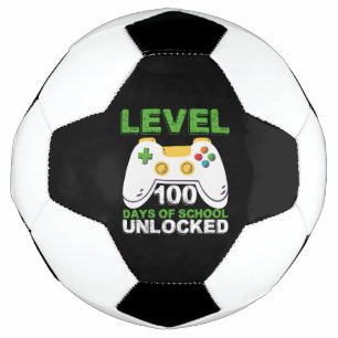 Level 100 Dagen Van School Ontgrendeld Gamer Video Voetbal