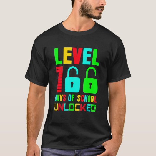 Level 100 Day Of School Unlocked Gaming Gamer Cute T-shirt (Voorkant)