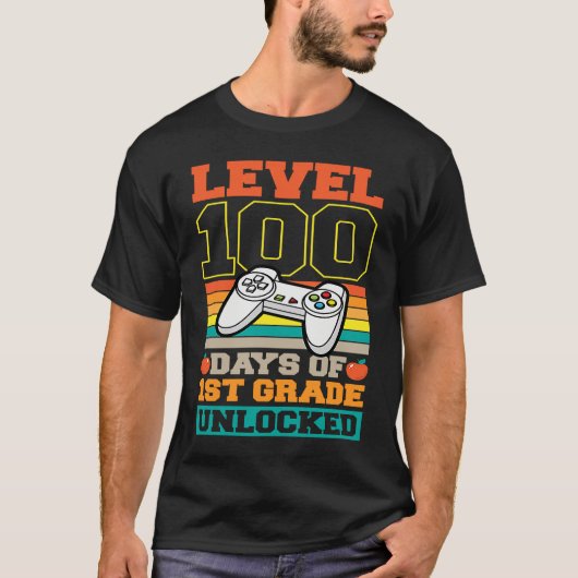 Level 100 Days of 1st Grade Unlocked Video Games G T-shirt (Voorkant)