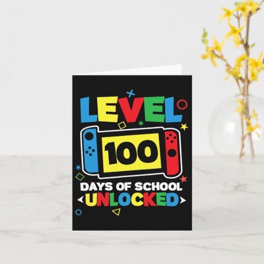 Level 100 Days of School Complete Game Controller Kaart (Gele Bloem)