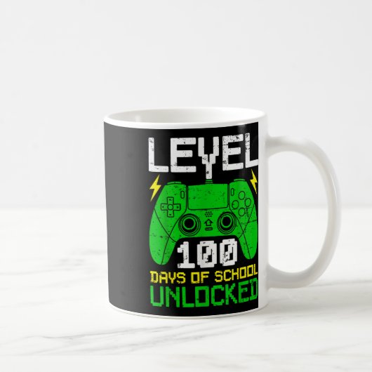 Level 100 Days of School ontgrendeld gaming jongen Koffiemok (Rechts)