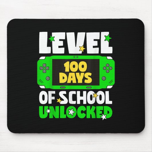 Level 100 Days of School ontgrendeld gaming jongen Muismat (Voorkant)