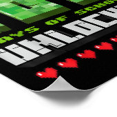 Level 100 Days of School ontgrendeld gaming Pixel  Poster (Hoek)