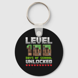 Level 100 Days of School ontgrendeld gaming Pixel  Sleutelhanger