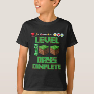 Level 100 Days of School ontgrendeld gaming Pixel  T-shirt
