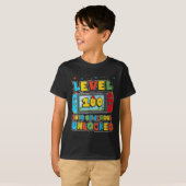 Level 100 Days of School ontgrendeld gaming Pixel  T-shirt (Voorkant volledig)