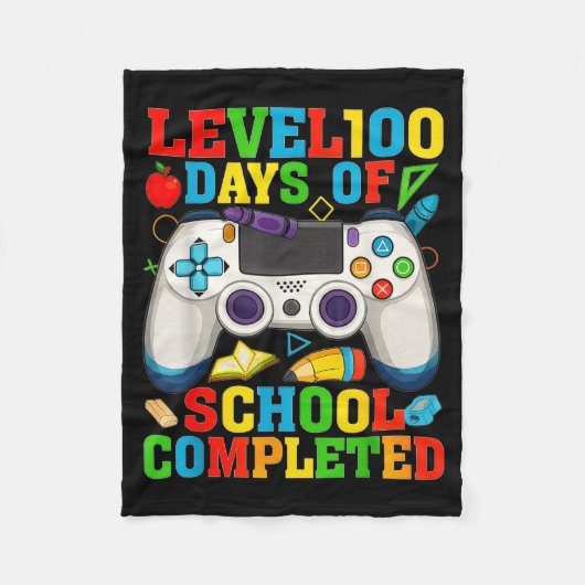 Level 100 Days Of School Unlocked Boys 100th Day O Fleece Deken (Voorkant)