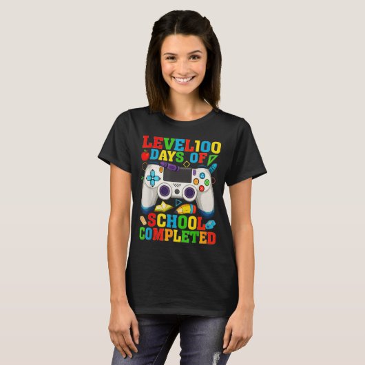 Level 100 Days Of School Unlocked Boys 100th Day O T-shirt (Voorkant volledig)