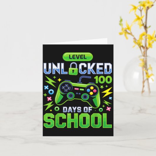 Level 100 Days Of School Unlocked Funny Video Game Kaart (Gele Bloem)