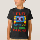 Level 100 Days of School Unlocked Gamer Kinder T-S T-shirt (Voorkant)