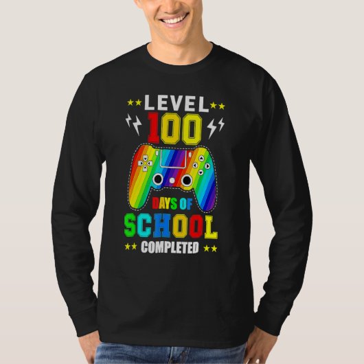 Level 100 Days Of School Unlocked Gamer Video Game T-shirt (Voorkant)