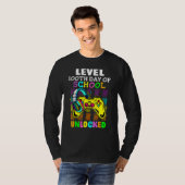 Level 100 Days Of School Unlocked Gaming Shirts, V T-shirt (Voorkant volledig)