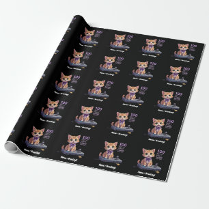 Level 100 Days of School Unlocked vieren Cadeaupapier