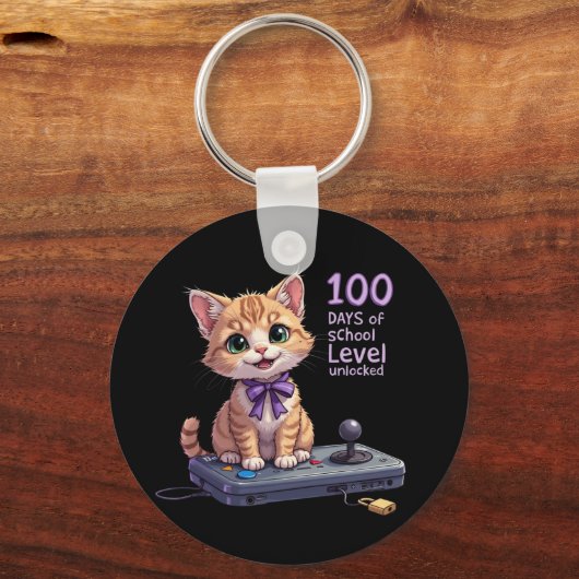 Level 100 Days of School Unlocked vieren Sleutelhanger (Voorkant)