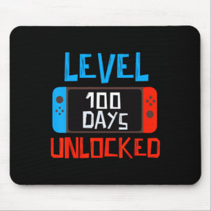 Level 100 Days School Unlocked Gamer Boys Funny 10 Muismat