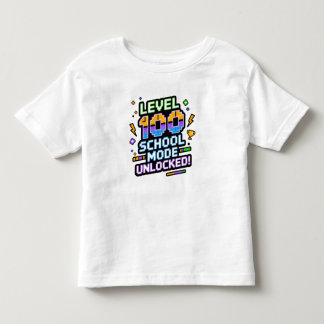 Level 100 Schoolmodus Ontgrendeld 100ste Dag van S Kinder Shirts