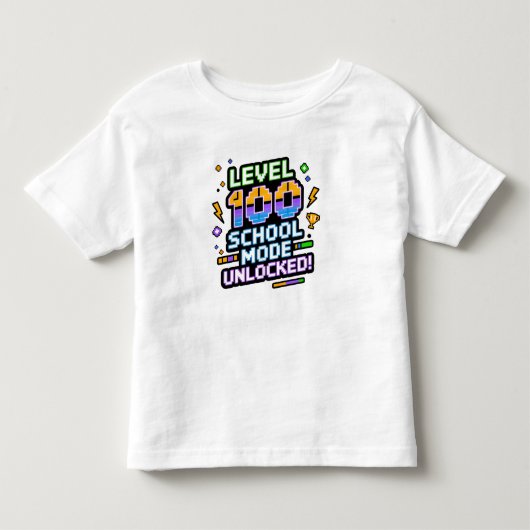 Level 100 Schoolmodus Ontgrendeld 100ste Dag van S Kinder Shirts (Voorkant)