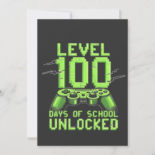 Level 100th Days of School Ontgrendeld Gaming Scho Kaart (Voorkant)
