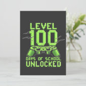 Level 100th Days of School Ontgrendeld Gaming Scho Kaart (Staand voorkant)