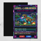 Level 10 Arcade Game T Rex Jongens Verjaardag Kaart (Voorkant / Achterkant)