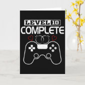 Level 10 Complete 10 jaar bruiloft Jubileum Vid Kaart (Gele Bloem)