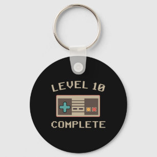 Level 10 Complete Vintage T-shirt Vier 10 Jaar W Sleutelhanger