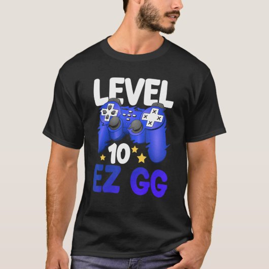 Level 10 EZ GG 10th Gamer Boy Teenager-controller T-shirt (Voorkant)
