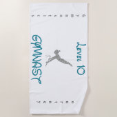 Level 10 Gymnast Beach Towel met haar naam Strandlaken (Voorkant)