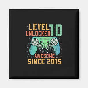 Level 10 Ontgrendeld 10e Verjaardag 10 Jaar Oude J Magneet