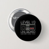 Level 10 ontgrendeld 10e verjaardag 10 jaar oude v ronde button 5,7 cm (Voorkant /achterkant)