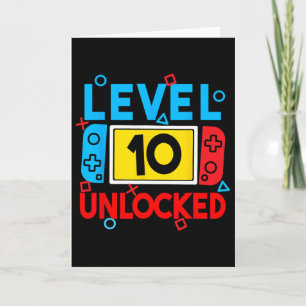 Level 10 Ontgrendeld Gamer 10e Verjaardag Videospe Kaart
