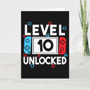 Level 10 Ontgrendeld Gamer 10e Verjaardag Videospe Kaart