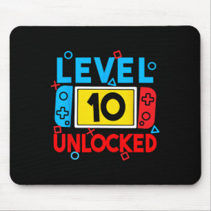 Level 10 Ontgrendeld Gamer 10e Verjaardag Videospe Muismat