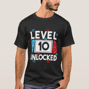 Level 10 Ontgrendeld Gamer 10e Verjaardag Videospe T-shirt