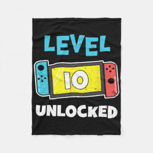 Level 10 Ontgrendeld Gamer 10e Verjaardagscadeau V Fleece Deken