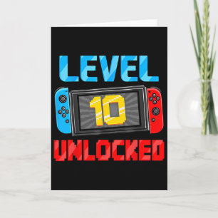Level 10 Ontgrendeld Gamer 10e Verjaardagscadeau V Kaart