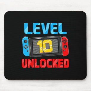 Level 10 Ontgrendeld Gamer 10e Verjaardagscadeau V Muismat