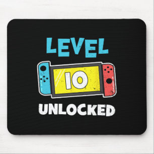 Level 10 Ontgrendeld Gamer 10e Verjaardagscadeau V Muismat